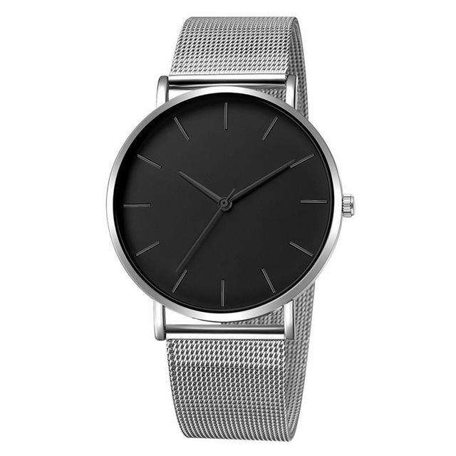 2019 New Arrival Women Watch Mesh Band Stainless Steel Analog Quartz Wristwatch Minimalist Lady Business Luxury Black Watches - Utoper
