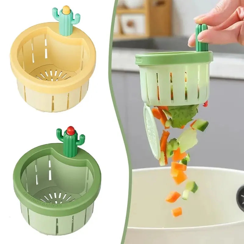 Sink Drain Basket Cactus Kitchen Sink Drain Strainer Anti-Clogging Food Waste Catcher Multi-Functional Kitchen Accessories