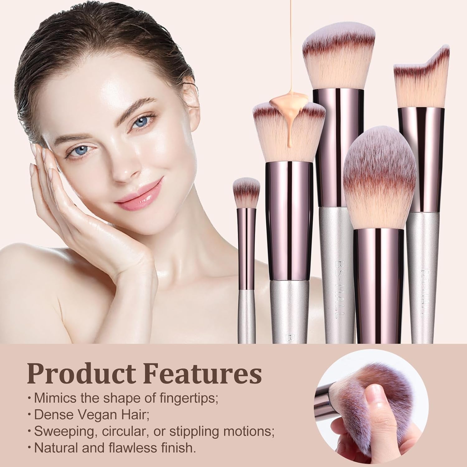 Makeup Brush Set 18 Pcs Premium Synthetic Foundation Powder Concealers Eye Shadows Blush Makeup Brushes with Black Case