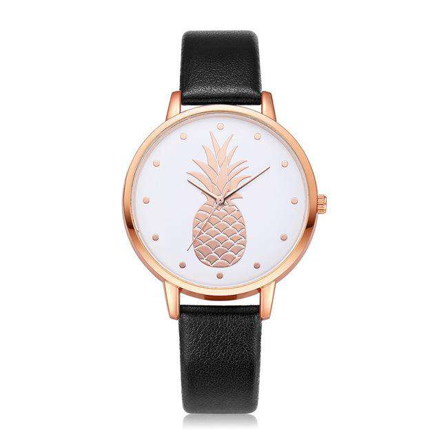 Fashion 2019 Womens Men Pineapple Faux Leather Analog Quartz Watch Women's quartz watch zegarek damski reloj mujer Q - Utoper