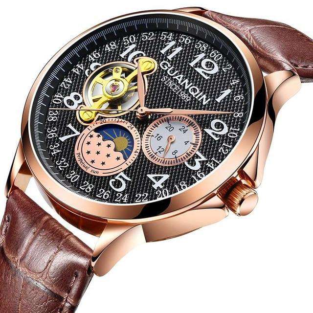 F GUANQIN 2019 men's watches top brand luxury business Automatic clock Tourbillon waterproof Mechanical watch relogio masculino Utoper