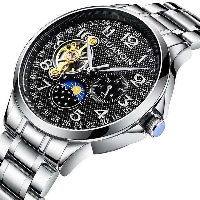 D GUANQIN 2019 men's watches top brand luxury business Automatic clock Tourbillon waterproof Mechanical watch relogio masculino Utoper