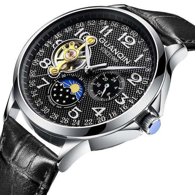 H GUANQIN 2019 men's watches top brand luxury business Automatic clock Tourbillon waterproof Mechanical watch relogio masculino Utoper