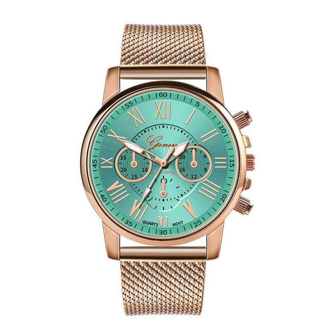 Green Hot Selling GENEVA Women's Casual Silicone Strap Quartz Watch Top Brand Girls Bracelet Clock WristWatch Women Relogio Feminino F Utoper