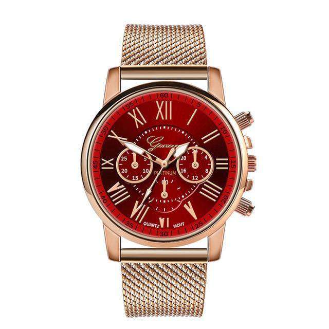 Red Hot Selling GENEVA Women's Casual Silicone Strap Quartz Watch Top Brand Girls Bracelet Clock WristWatch Women Relogio Feminino F Utoper