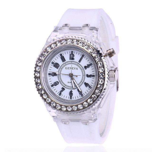 white LED Flash Luminous Watch Personality trends students lovers jellies men's watches light Wrist Watches reloj mujer часы женские Utoper