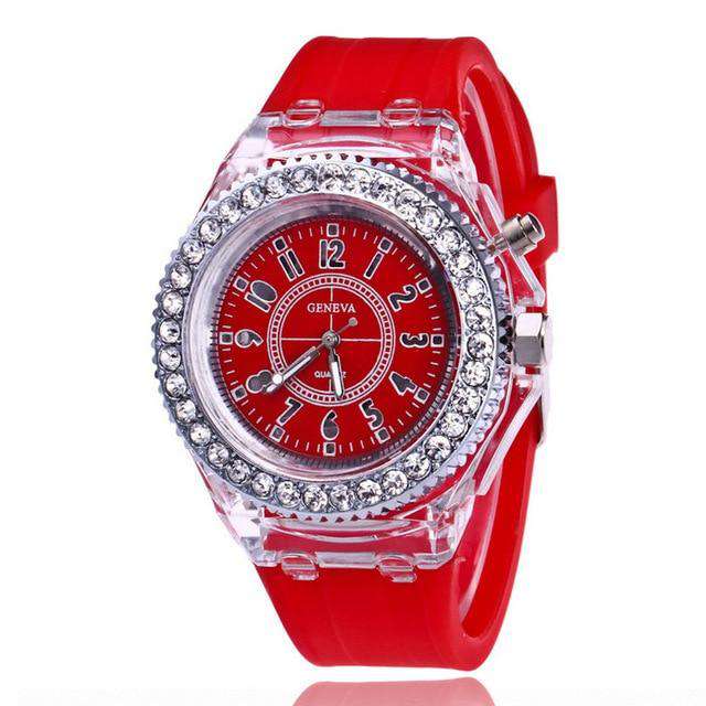red LED Flash Luminous Watch Personality trends students lovers jellies men's watches light Wrist Watches reloj mujer часы женские Utoper
