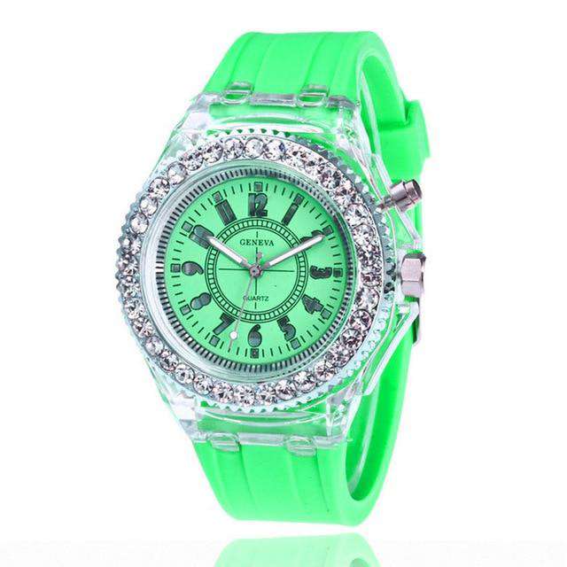 green LED Flash Luminous Watch Personality trends students lovers jellies men's watches light Wrist Watches reloj mujer часы женские Utoper