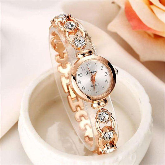 Ladies Elegant Wrist Watches Women Bracelet Rhinestones Analog Quartz Watch Women's Crystal Small Dial Watch Reloj #B Utoper