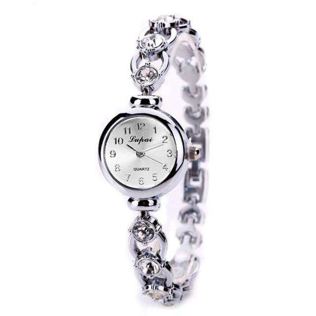 B Ladies Elegant Wrist Watches Women Bracelet Rhinestones Analog Quartz Watch Women's Crystal Small Dial Watch Reloj #B Utoper