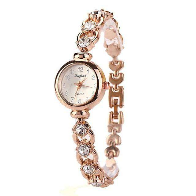 A Ladies Elegant Wrist Watches Women Bracelet Rhinestones Analog Quartz Watch Women's Crystal Small Dial Watch Reloj #B Utoper