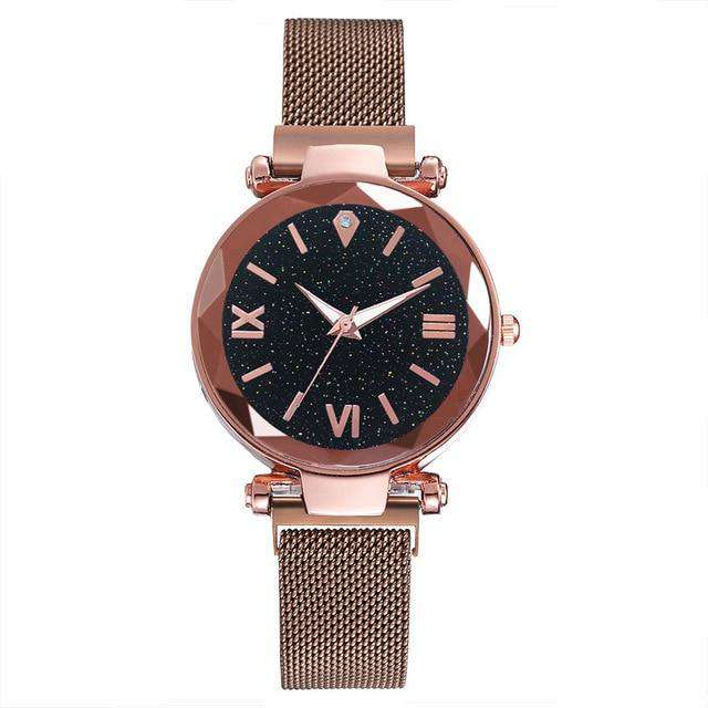 Brown Luxury Women Watches Fashion Elegant Magnet Buckle Vibrato Purple Ladies Wristwatch 2019 New Starry Sky Roman Numeral Gift Clock Utoper