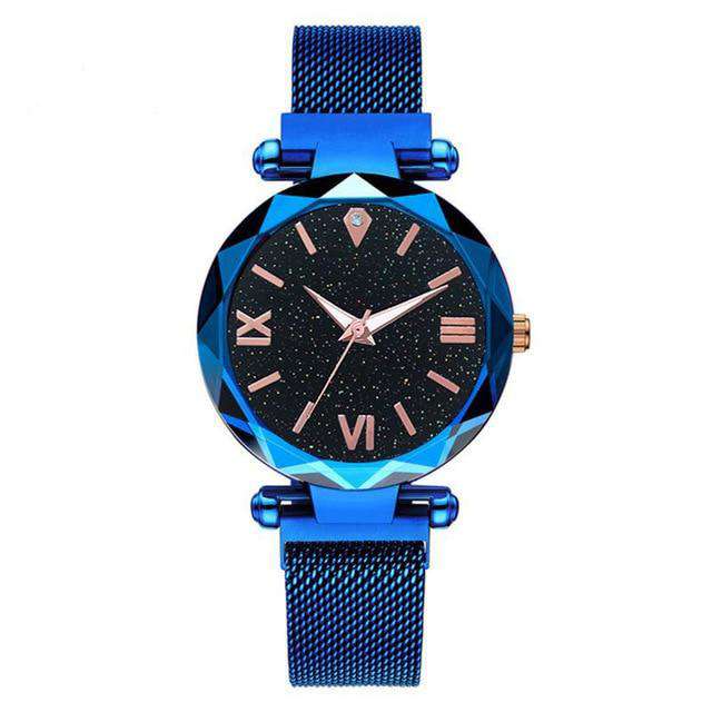 Blue Luxury Women Watches Fashion Elegant Magnet Buckle Vibrato Purple Ladies Wristwatch 2019 New Starry Sky Roman Numeral Gift Clock Utoper