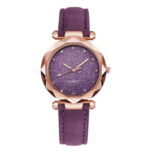 Purple New Luxury Rhinestone Bracelet Watch Women Starry Sky Watches Ladies Wristwatch Relogio Feminino Reloj Mujer Montre Femme Clock Utoper