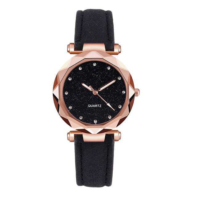 Black New Luxury Rhinestone Bracelet Watch Women Starry Sky Watches Ladies Wristwatch Relogio Feminino Reloj Mujer Montre Femme Clock Utoper