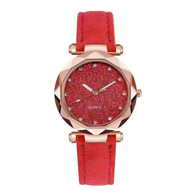 Red New Luxury Rhinestone Bracelet Watch Women Starry Sky Watches Ladies Wristwatch Relogio Feminino Reloj Mujer Montre Femme Clock Utoper