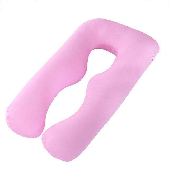 Pink Pregnant Women Sleeping Support Pillow Cotton Pillowcase U Shape Maternity Pillows Pregnancy Side Sleeper Bedding No Filler Utoper
