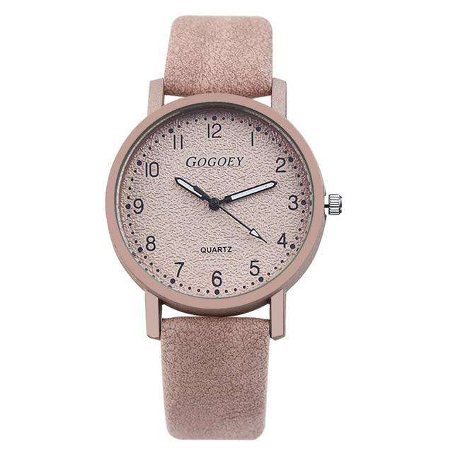 pink Retro Design Women Watches Leather Band Quartz Wrist Watch Top Brand Luxury Fashion Clock Saat Drop Shipping montre femme Utoper