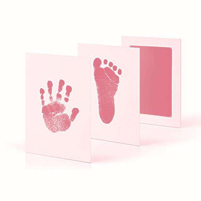 Pink Safe Baby Footprints Handprint Ink Pads Kits Pets Care Non-toxic Ink Pads Baby Shower Paw Print Pad Foot Print Pad Baby Toys Utoper