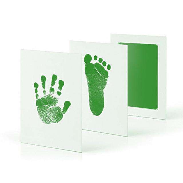Green Safe Baby Footprints Handprint Ink Pads Kits Pets Care Non-toxic Ink Pads Baby Shower Paw Print Pad Foot Print Pad Baby Toys Utoper