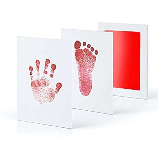 Red Safe Baby Footprints Handprint Ink Pads Kits Pets Care Non-toxic Ink Pads Baby Shower Paw Print Pad Foot Print Pad Baby Toys Utoper