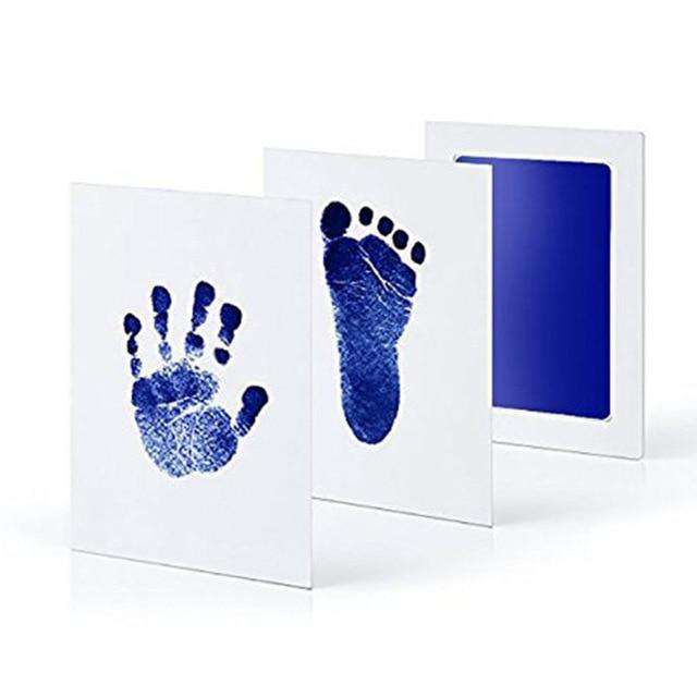 Blue Safe Baby Footprints Handprint Ink Pads Kits Pets Care Non-toxic Ink Pads Baby Shower Paw Print Pad Foot Print Pad Baby Toys Utoper