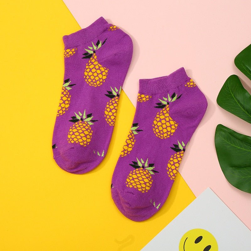 C1 Spring And Summer Fruit Socks Boat Socks Short Banana Watermelon Hot Fashion Girls Woman Socks Women's Socks Female Feet Socks Utoper