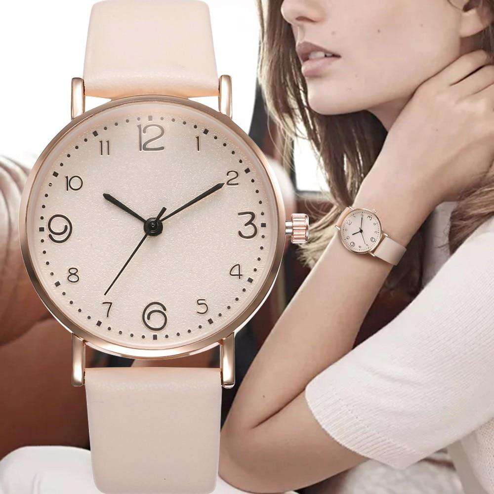 Top Style Fashion Women's Luxury Leather Band Analog Quartz WristWatch Golden Ladies Watch Women Dress Reloj Mujer Black Clock Utoper