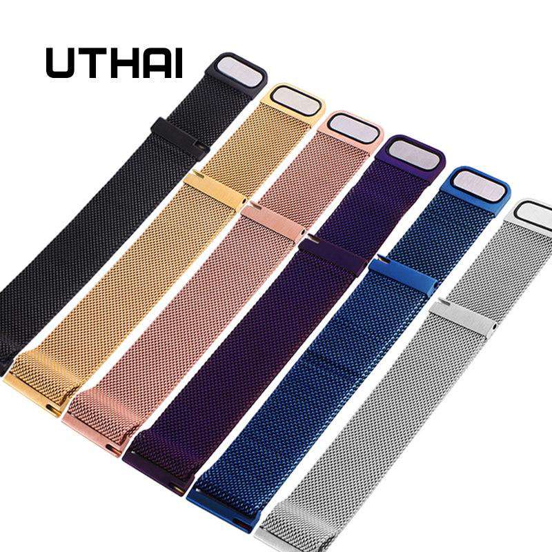 UTHAI S09 Universal Milanese Watchband 14-24mm Silver Stainless Steel 20mm watch strap Replacement Bracelet 22mm watch band Utoper
