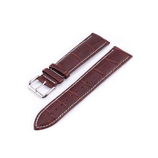 Brown-white-line-24mm UTHAI Z08 Watch Band Genuine Leather Straps 10-24mm Watch Accessories High Quality Brown Colors Watchbands Utoper