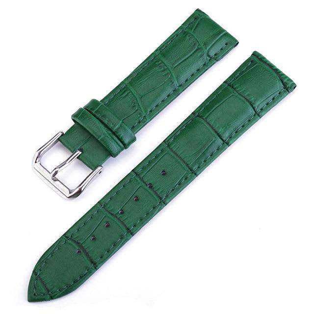 Green-22mm UTHAI Z11 New Watch Bracelet Belt Woman Watchbands Genuine Leather Strap Watch Band 10-24mm Multicolor Watch Bands Utoper