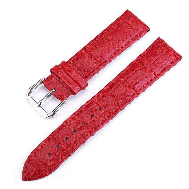 Red-22mm UTHAI Z11 New Watch Bracelet Belt Woman Watchbands Genuine Leather Strap Watch Band 10-24mm Multicolor Watch Bands Utoper