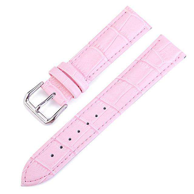 Pink-22mm UTHAI Z11 New Watch Bracelet Belt Woman Watchbands Genuine Leather Strap Watch Band 10-24mm Multicolor Watch Bands Utoper