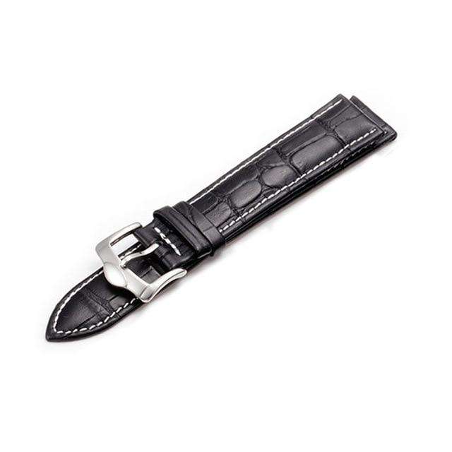 black-white-14mm UTHAI Z20 Leather Watchband Crocodile Pattern Strap 14mm 16mm 18mm 20mm 22mm 24mm Silver Metal Buckle Clasp Women Men Watch band Utoper