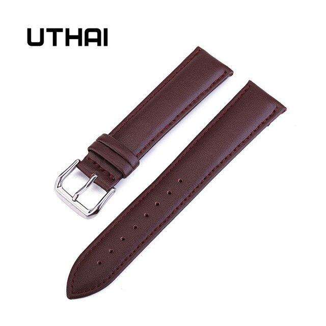 Brown-19mm UTHAI Z24 22mm Watch Band Leather Watch Straps 10-24mm Watchbands Watch Accessories High Quality 20mm watch strap Utoper
