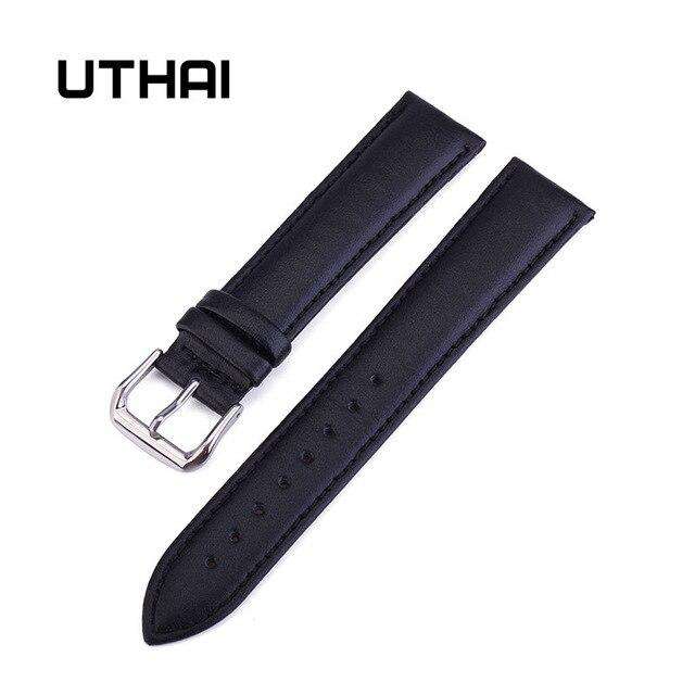 Black-19mm UTHAI Z24 22mm Watch Band Leather Watch Straps 10-24mm Watchbands Watch Accessories High Quality 20mm watch strap Utoper