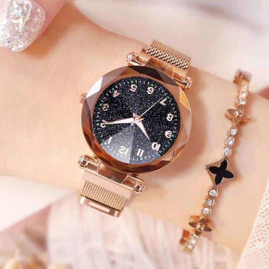 Watches Women Fashion Luxury Stainless Steel Magnetic Buckle Strap Refractive surface Luminous Dial Ladies Quartz Watch Utoper