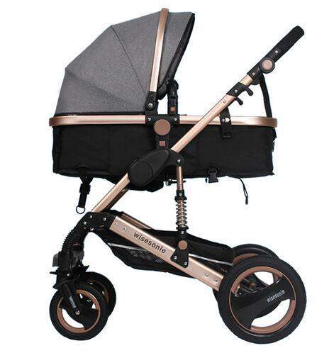 Russian-Federation-flax-gray Wisesonle baby stroller 2 in 1 stroller lying or dampening folding light weight two-sided child four seasons Russia free shippin Utoper