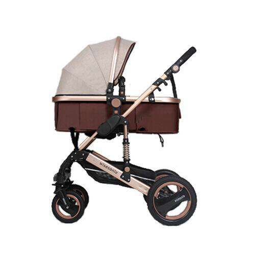 Russian-Federation-flax-Khaki Wisesonle baby stroller 2 in 1 stroller lying or dampening folding light weight two-sided child four seasons Russia free shippin Utoper