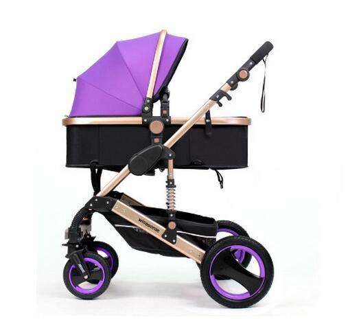 Russian-Federation-purple-gold-frame Wisesonle baby stroller 2 in 1 stroller lying or dampening folding light weight two-sided child four seasons Russia free shippin Utoper