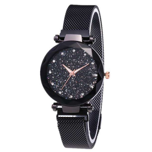 Black Women Watches 2019 Luxury Brand Crystal Fashion Dress Woman Watches Clock Quartz Ladies Wrist Watches For Women Relogio Feminino Utoper