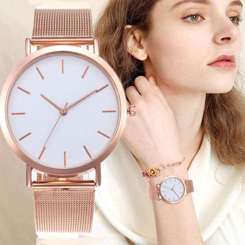 Women's Watches Rose Gold Simple Fashion Women Wrist Watch Luxury Ladies Watch Women Bracelet Reloj Mujer Clock Relogio Feminino Utoper