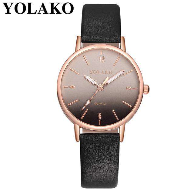 A YOLAKO Women's Simple Leather Quartz Watch Women Ladies Dress Watch Students Casual Wristwatch Relojes Montre Femme Gift #b Utoper