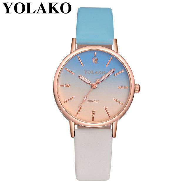 F YOLAKO Women's Simple Leather Quartz Watch Women Ladies Dress Watch Students Casual Wristwatch Relojes Montre Femme Gift #b Utoper