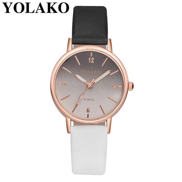 E YOLAKO Women's Simple Leather Quartz Watch Women Ladies Dress Watch Students Casual Wristwatch Relojes Montre Femme Gift #b Utoper