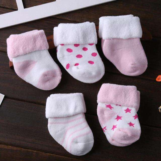 5 Pair/lot new cotton thick baby toddler socks autumn and winter warm baby foot sock - Utoper