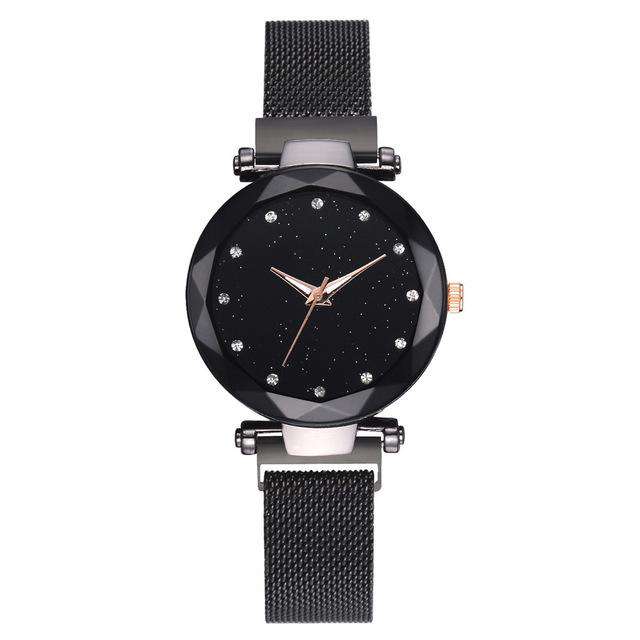 Black relogio feminino Starry Sky Watch Women Watches Luxury Diamond Ladies Magnet Watches for Women Quartz Wristwatch reloj mujer Utoper