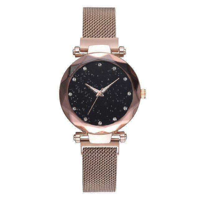 Rose-Gold relogio feminino Starry Sky Watch Women Watches Luxury Diamond Ladies Magnet Watches for Women Quartz Wristwatch reloj mujer Utoper