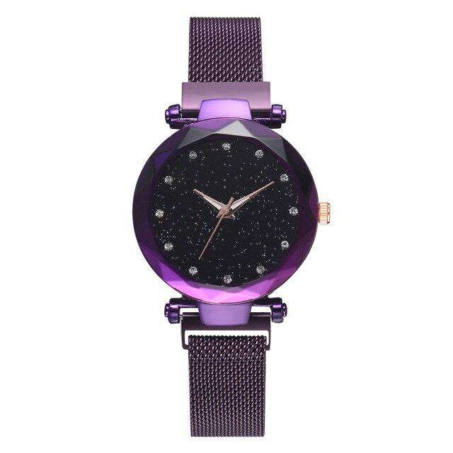 Purple relogio feminino Starry Sky Watch Women Watches Luxury Diamond Ladies Magnet Watches for Women Quartz Wristwatch reloj mujer Utoper