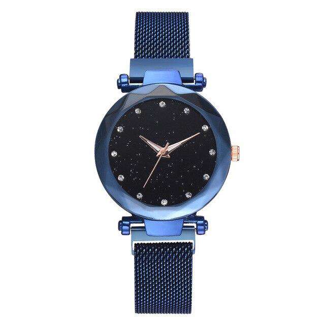 Blue relogio feminino Starry Sky Watch Women Watches Luxury Diamond Ladies Magnet Watches for Women Quartz Wristwatch reloj mujer Utoper